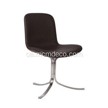 Cadira lateral de pell Poul Kjaerholm PK9